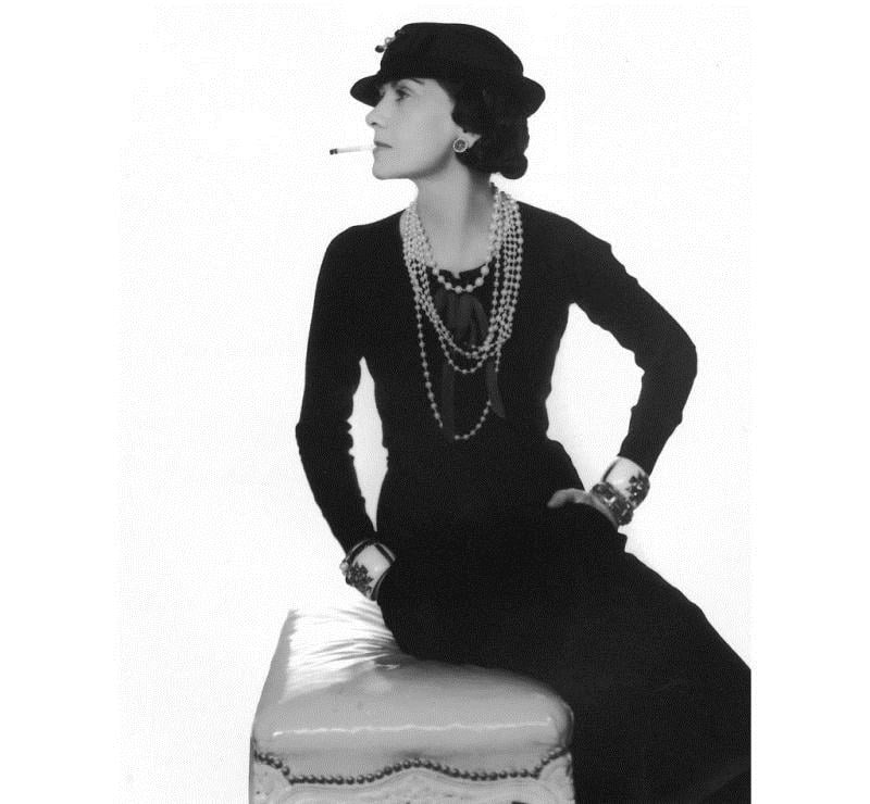 Coco Chanel in her 1926 Little Black Dress